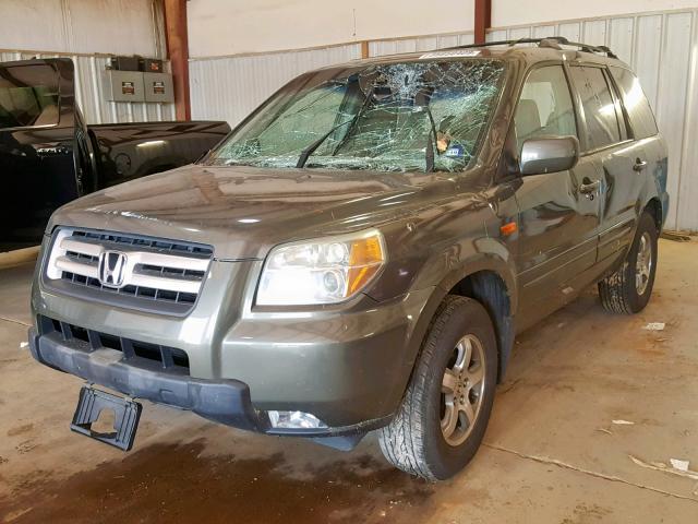 2HKYF18556H518480 - 2006 HONDA PILOT EX GREEN photo 2