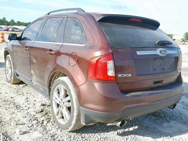 2FMDK3K90CBA58892 - 2012 FORD EDGE LIMIT MAROON photo 3