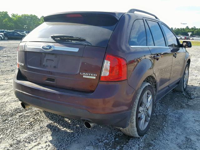 2FMDK3K90CBA58892 - 2012 FORD EDGE LIMIT MAROON photo 4