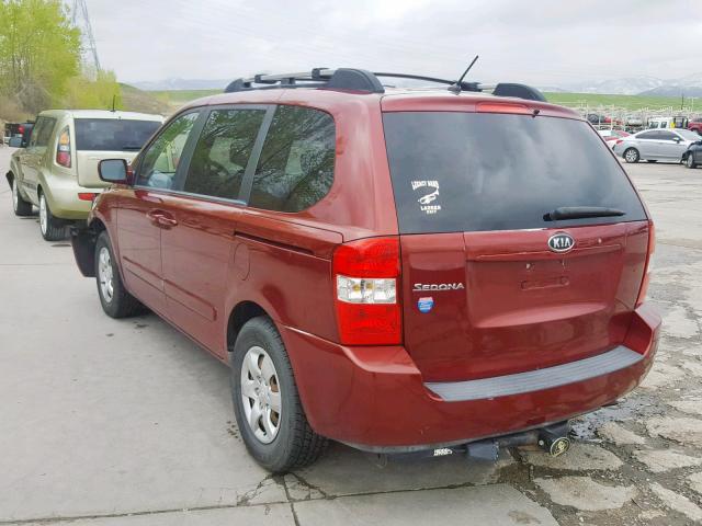 KNDMB133X86263967 - 2008 KIA SEDONA RED photo 3