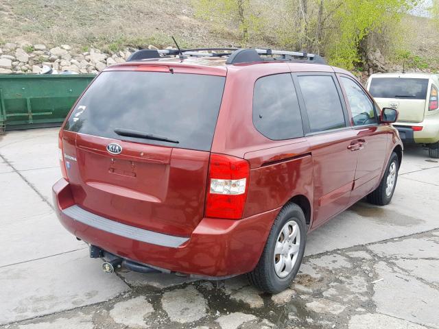 KNDMB133X86263967 - 2008 KIA SEDONA RED photo 4