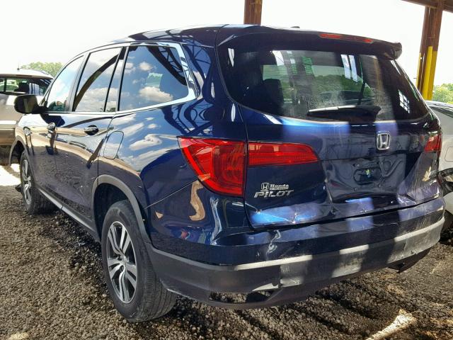 5FNYF6H6XGB109882 - 2016 HONDA PILOT EXL BLUE photo 3