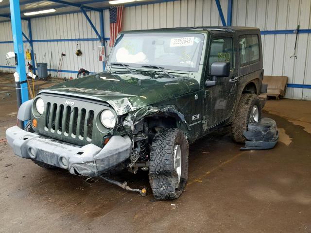 1J4FA24198L543213 - 2008 JEEP WRANGLER X GREEN photo 2