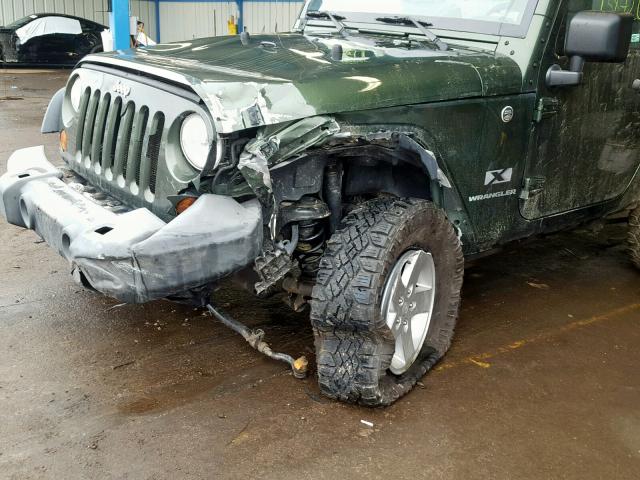 1J4FA24198L543213 - 2008 JEEP WRANGLER X GREEN photo 9