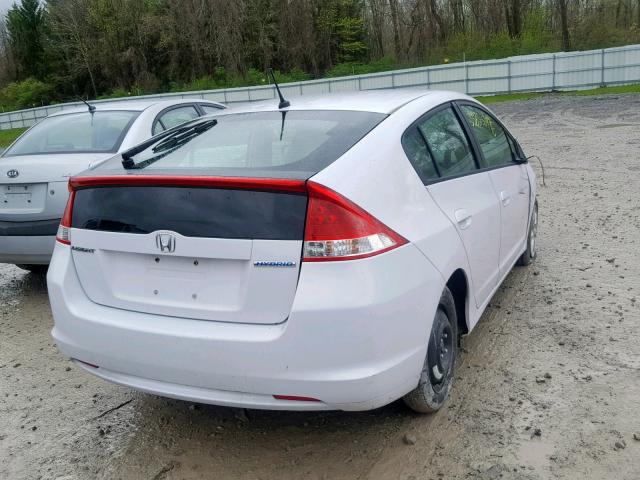 JHMZE2H75AS011473 - 2010 HONDA INSIGHT EX WHITE photo 4