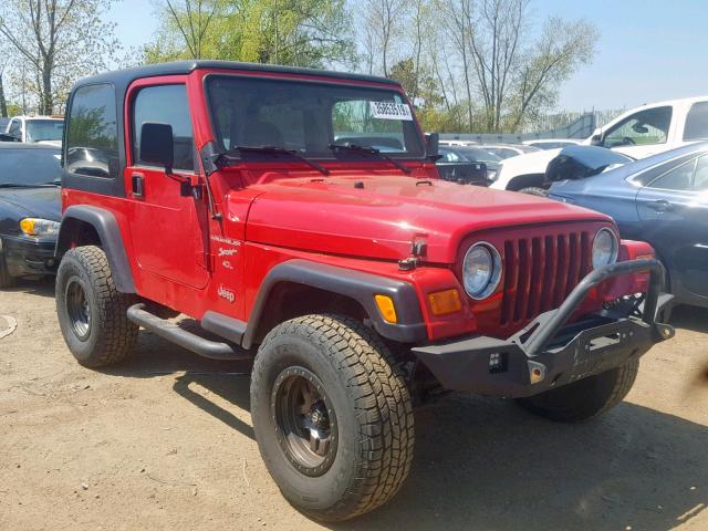 1J4FA49S2YP768773 - 2000 JEEP WRANGLER / RED photo 1