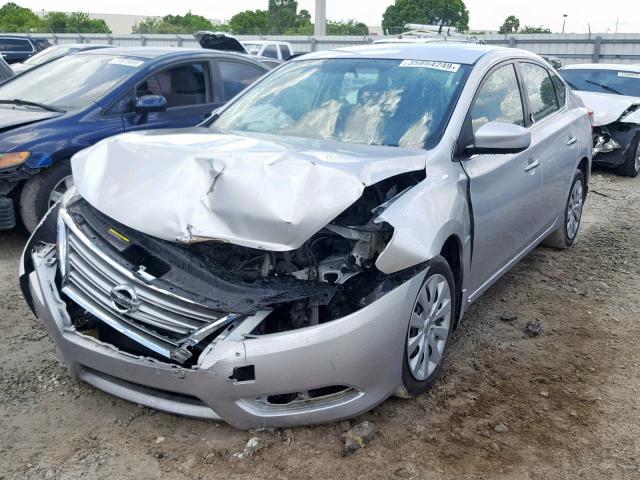 3N1AB7APXDL768826 - 2013 NISSAN SENTRA S SILVER photo 2