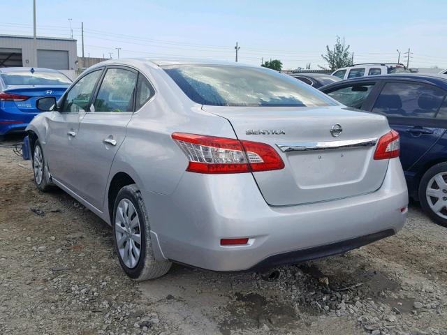 3N1AB7APXDL768826 - 2013 NISSAN SENTRA S SILVER photo 3