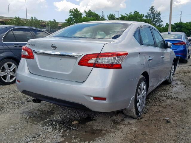 3N1AB7APXDL768826 - 2013 NISSAN SENTRA S SILVER photo 4