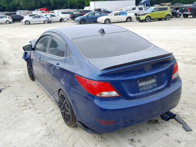 KMHCT4AE1HU325892 - 2017 HYUNDAI ACCENT SE BLUE photo 3