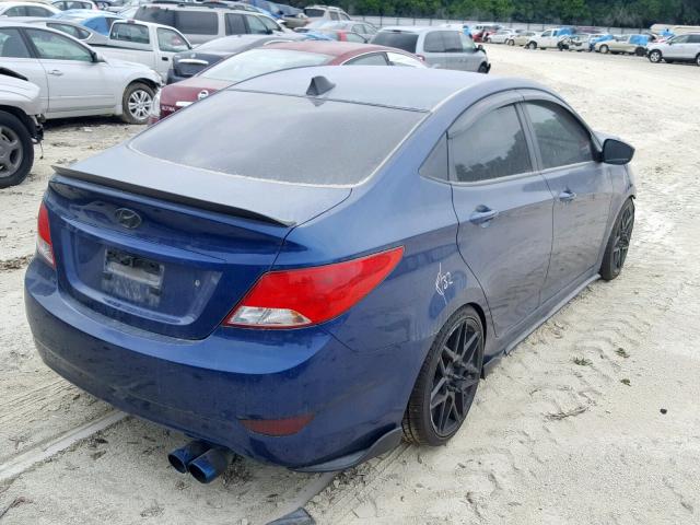 KMHCT4AE1HU325892 - 2017 HYUNDAI ACCENT SE BLUE photo 4