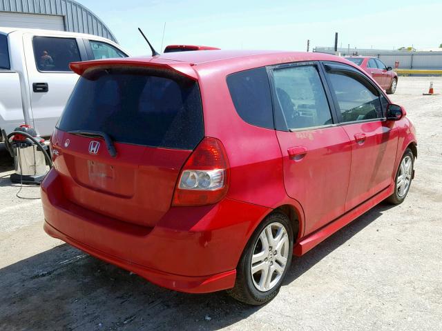 JHMGD38698S025006 - 2008 HONDA FIT SPORT RED photo 4