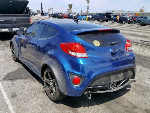 KMHTC6AE5GU299761 - 2016 HYUNDAI VELOSTER T BLUE photo 3