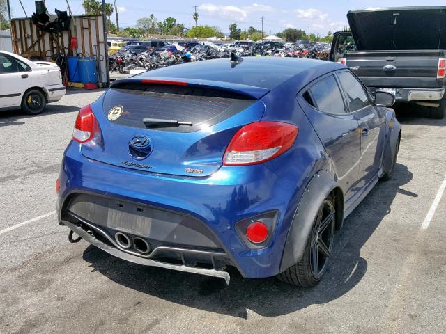 KMHTC6AE5GU299761 - 2016 HYUNDAI VELOSTER T BLUE photo 4