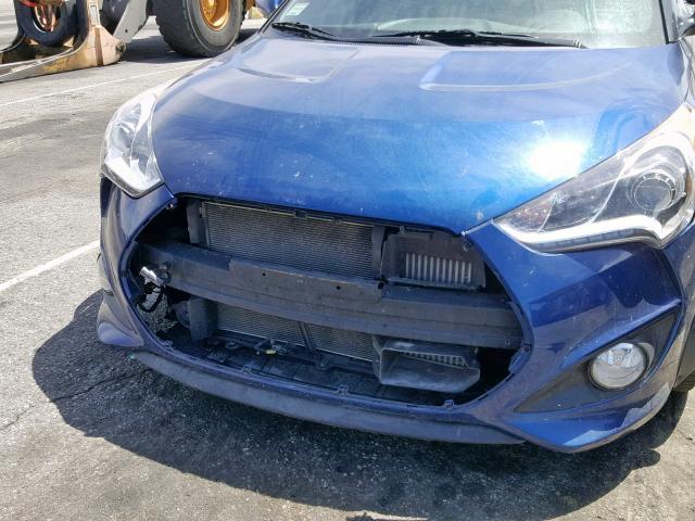 KMHTC6AE5GU299761 - 2016 HYUNDAI VELOSTER T BLUE photo 9