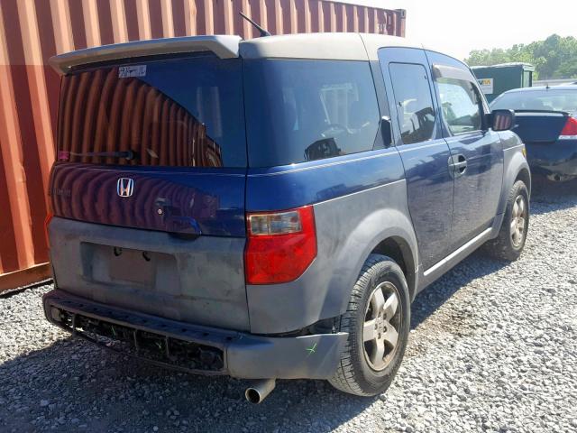 5J6YH285X3L011480 - 2003 HONDA ELEMENT EX BLUE photo 4