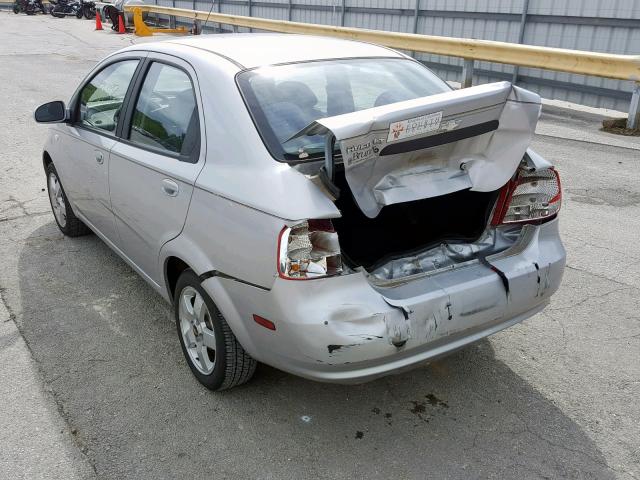 KL1TG56676B526602 - 2006 CHEVROLET AVEO LT SILVER photo 3