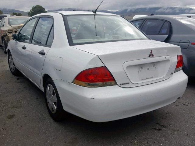 JA3AJ26E55U024339 - 2005 MITSUBISHI LANCER ES WHITE photo 3