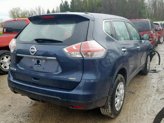 5N1AT2MV5FC854787 - 2015 NISSAN ROGUE S BLUE photo 4