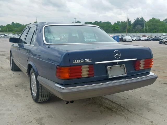 WDB1260221A057885 - 1984 MERCEDES-BENZ 380SE BLUE photo 3