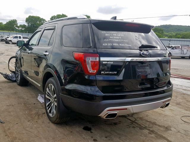 1FM5K8HT4HGD17596 - 2017 FORD EXPLORER P BLACK photo 3