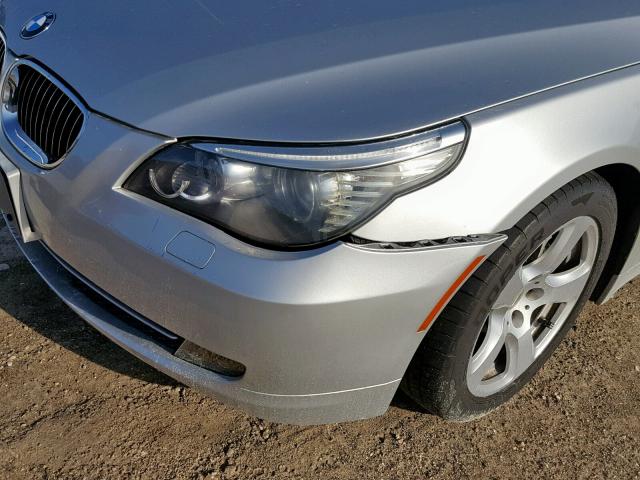 WBANW135X8CN55367 - 2008 BMW 535 I SILVER photo 9