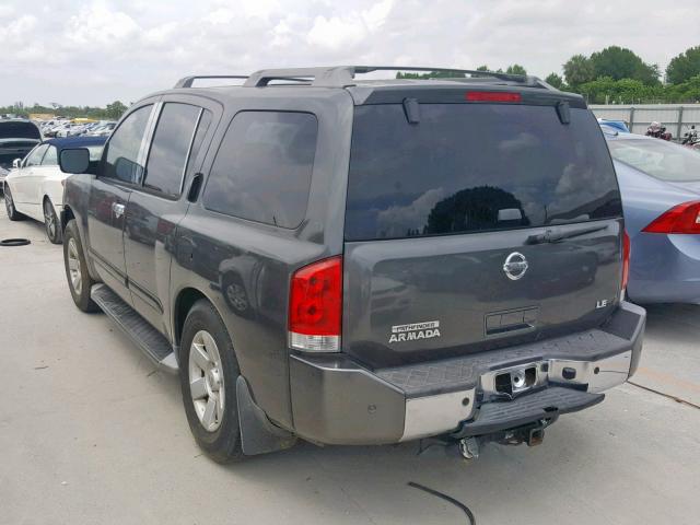 5N1AA08A34N738216 - 2004 NISSAN ARMADA SE GRAY photo 3