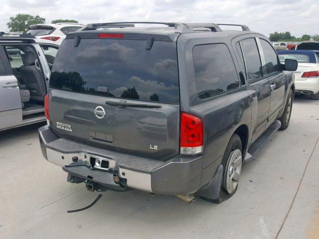 5N1AA08A34N738216 - 2004 NISSAN ARMADA SE GRAY photo 4