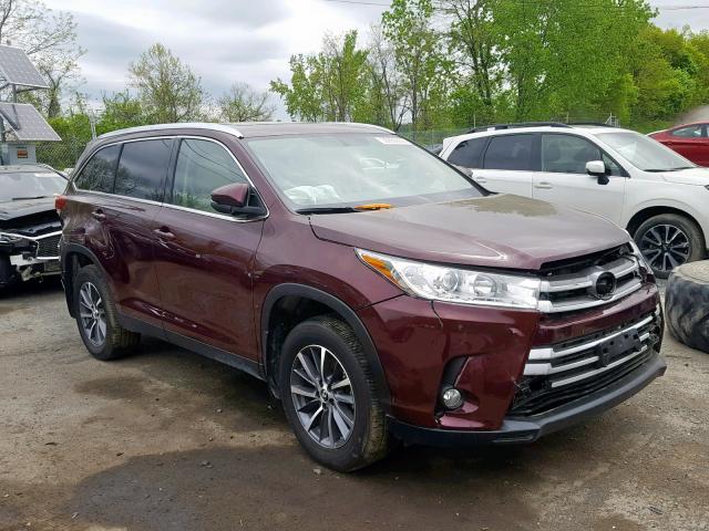 5TDJZRFH6KS920789 - 2019 TOYOTA HIGHLANDER BURGUNDY photo 1