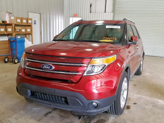 1FM5K7F83FGA26478 - 2015 FORD EXPLORER L MAROON photo 2