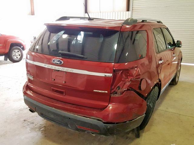 1FM5K7F83FGA26478 - 2015 FORD EXPLORER L MAROON photo 4