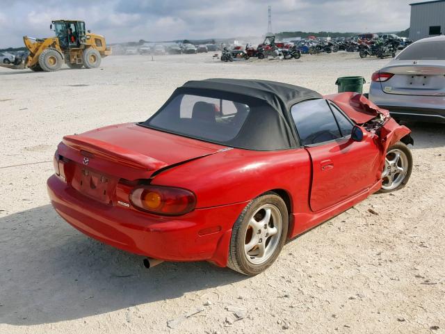 JM1NB3537Y0139932 - 2000 MAZDA MX-5 MIATA RED photo 4