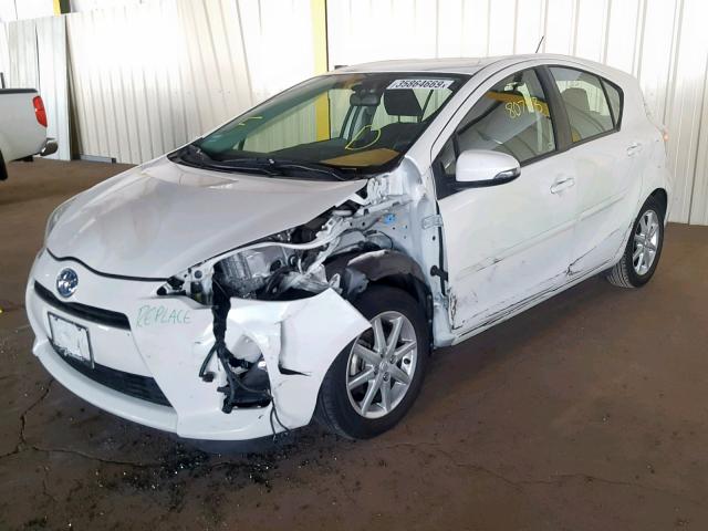 JTDKDTB39C1520296 - 2012 TOYOTA PRIUS C WHITE photo 2