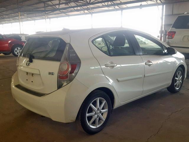 JTDKDTB39C1520296 - 2012 TOYOTA PRIUS C WHITE photo 4