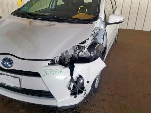 JTDKDTB39C1520296 - 2012 TOYOTA PRIUS C WHITE photo 9