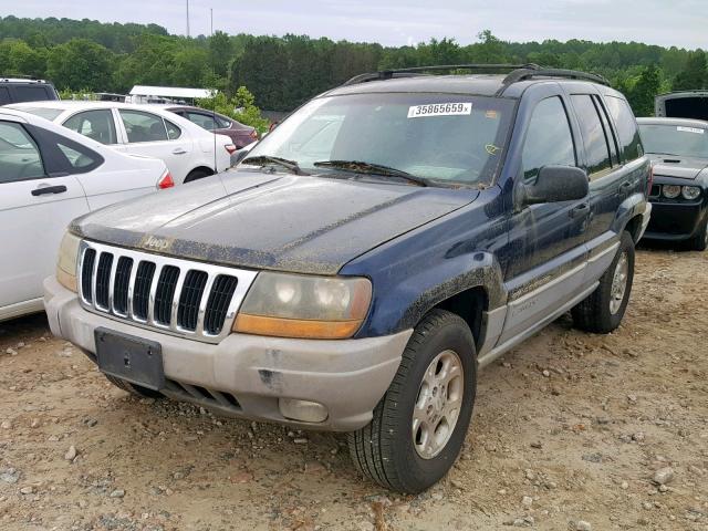 1J4GW48S3YC220683 - 2000 JEEP GRAND CHER BLUE photo 2