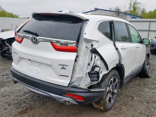 JHLRW2H92KX004522 - 2019 HONDA CR-V TOURI WHITE photo 4