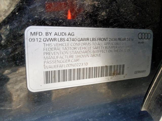 WAUEFAFL0DN022310 - 2013 AUDI A4 PREMIUM PLUS  photo 10