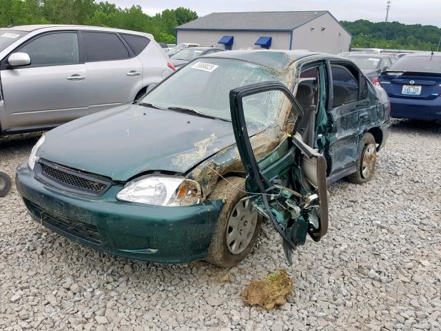 2HGEJ6619XH537477 - 1999 HONDA CIVIC BASE GREEN photo 2