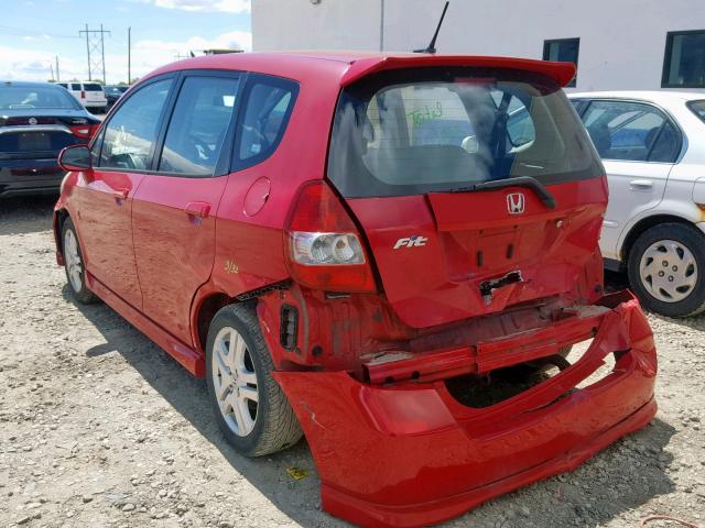 JHMGD38647S030032 - 2007 HONDA FIT S 红色 照片 3