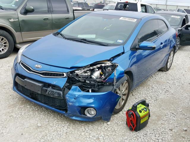 KNAFX6A87E5250792 - 2014 KIA FORTE EX BLUE photo 2