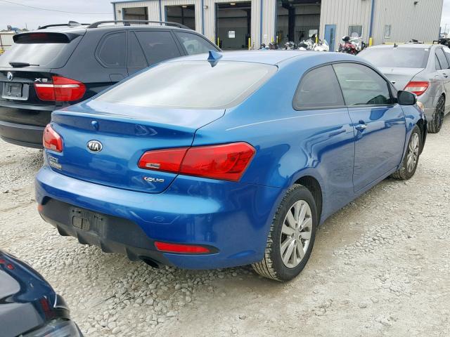 KNAFX6A87E5250792 - 2014 KIA FORTE EX BLUE photo 4