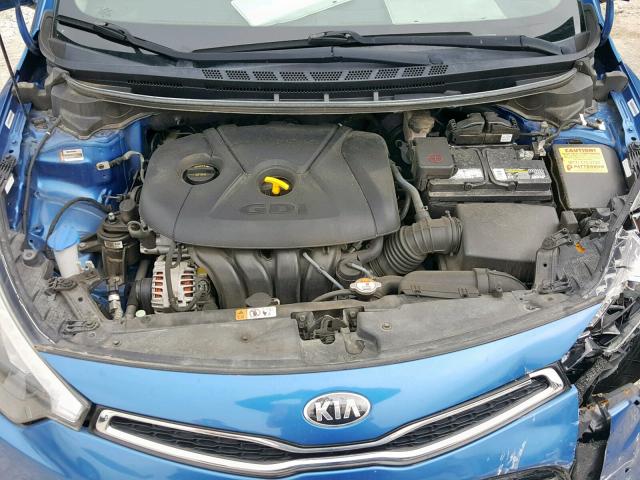 KNAFX6A87E5250792 - 2014 KIA FORTE EX BLUE photo 7