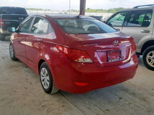 KMHCT4AE5HU241090 - 2017 HYUNDAI ACCENT SE RED photo 3