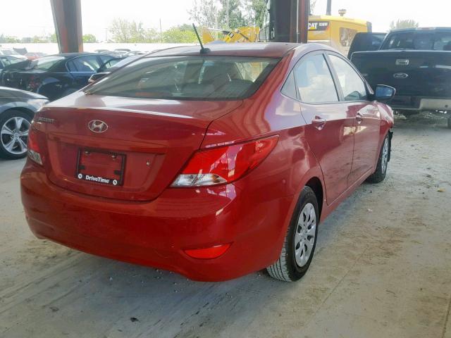 KMHCT4AE5HU241090 - 2017 HYUNDAI ACCENT SE RED photo 4