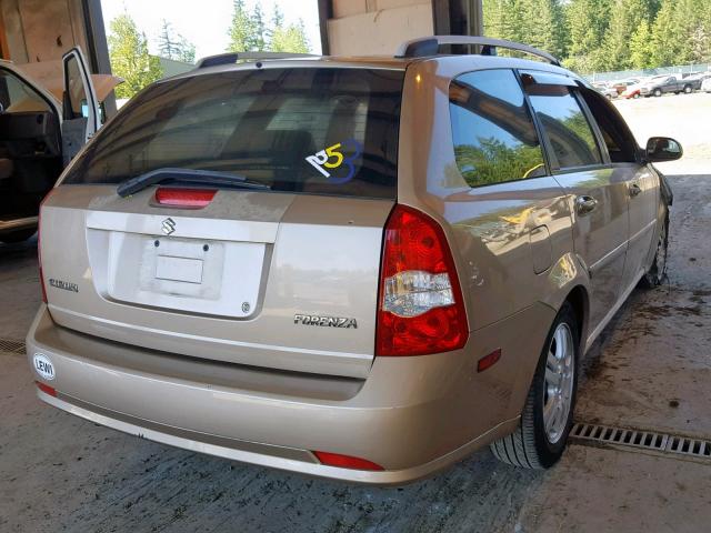 KL5JJ86ZX6K325943 - 2006 SUZUKI FORENZA PR BEIGE photo 4