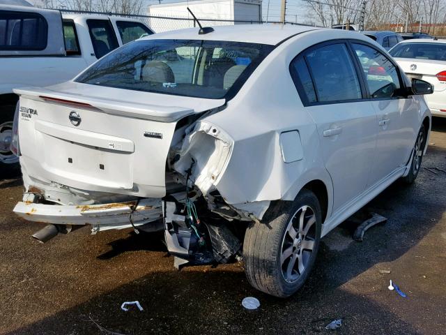 3N1AB6AP8CL702641 - 2012 NISSAN SENTRA 2.0 WHITE photo 4