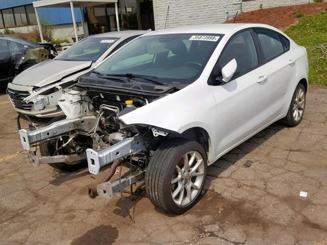 1C3CDFBA3DD152612 - 2013 DODGE DART SXT WHITE photo 2