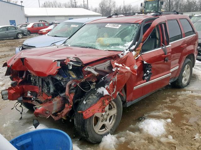 1J4HR58225C511611 - 2005 JEEP GRAND CHER RED photo 2