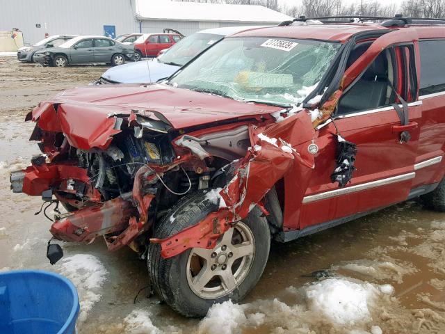 1J4HR58225C511611 - 2005 JEEP GRAND CHER RED photo 9